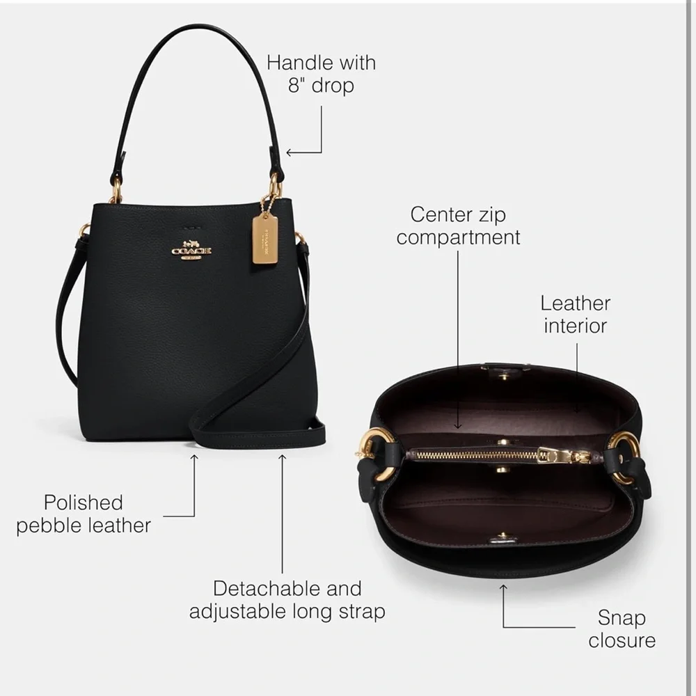 Coach Elegant Black Shoulder Bag - Picture 3 of 7